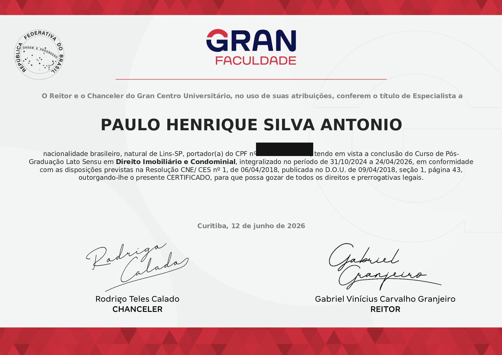 Pós-Graduação Direito Imobiliário e Condominial