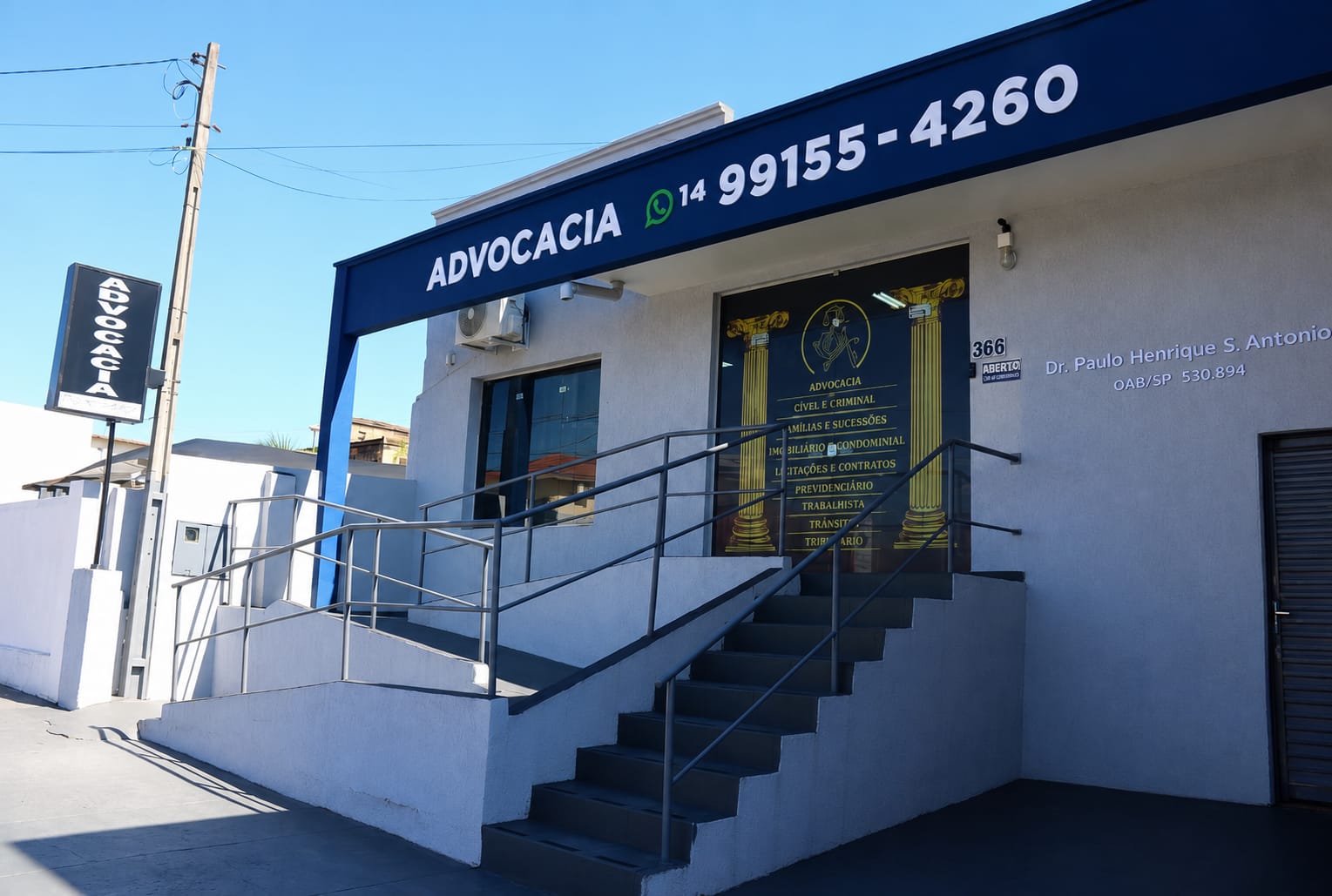 Fachada do escritório PSA Advocacia — Lins/SP